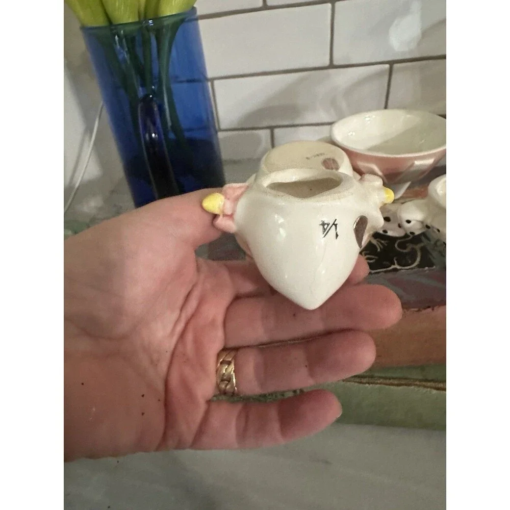 Vintage Enesco Dutch Girl Stacking Measuring Cups Ceramic Japan Mid Century 1950